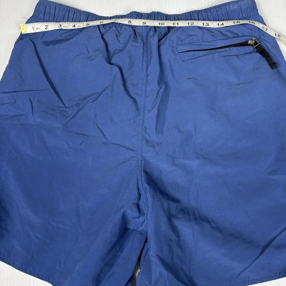 Y2K Polo Ralph Lauren Swim Trunks Spellout  L Blue 7 Inseam‎ Lined Sport Vintage